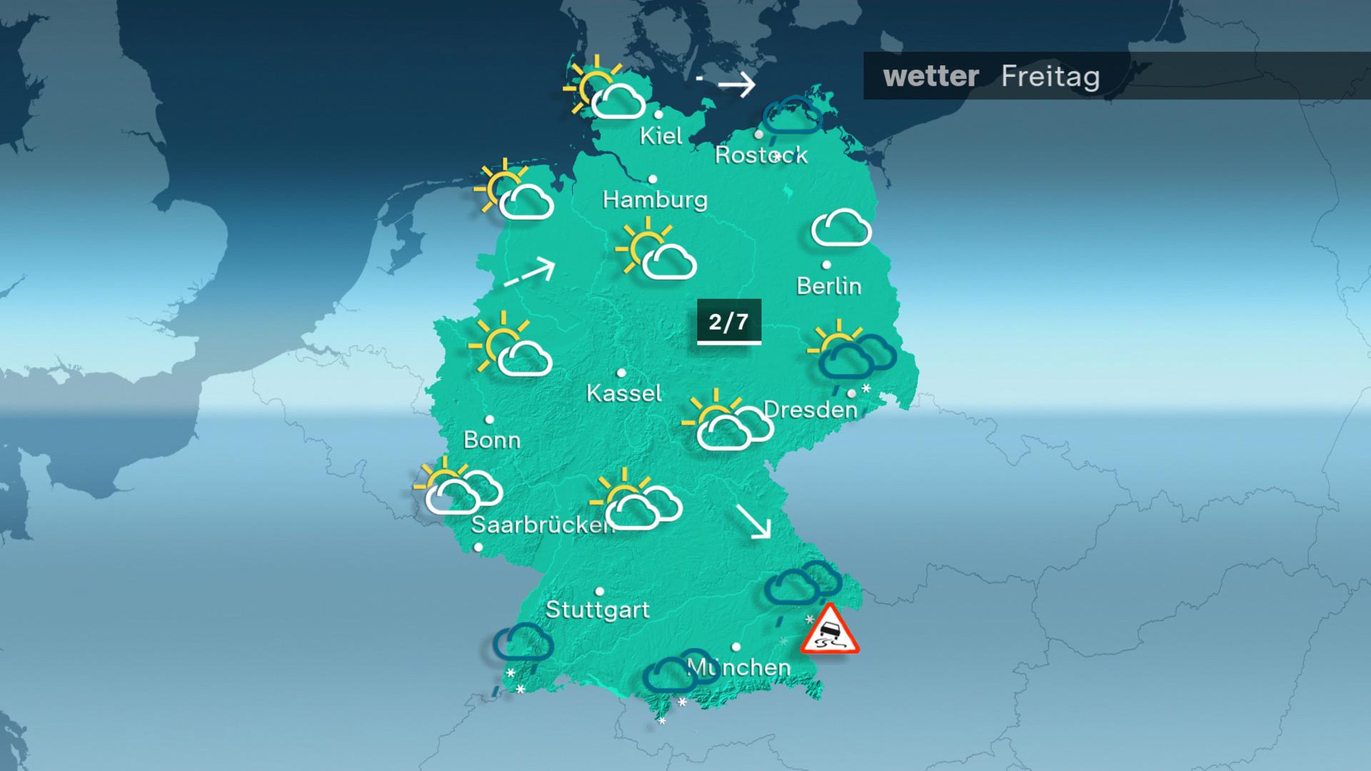 Wetterkarte ZDFHeuteWetter - Freitag 31.01.2025 