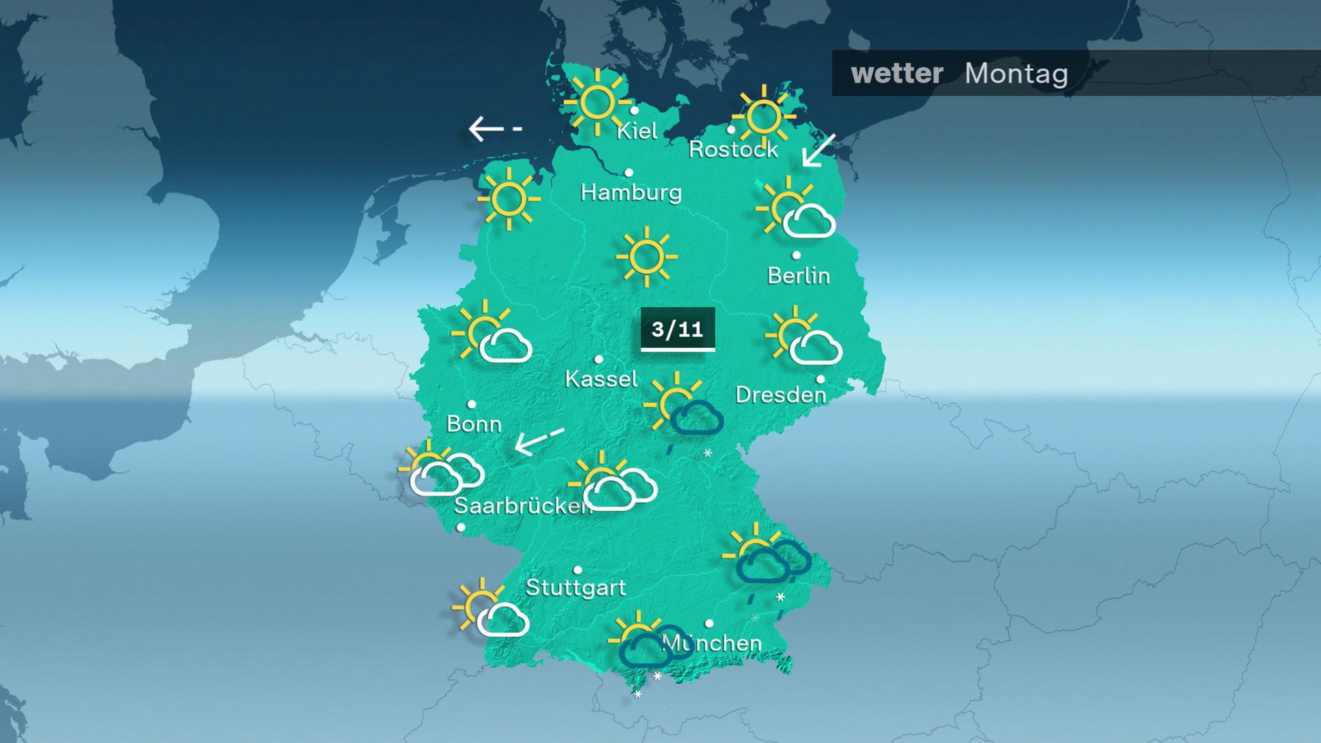 Das Wetter am Montag 17.03.2025