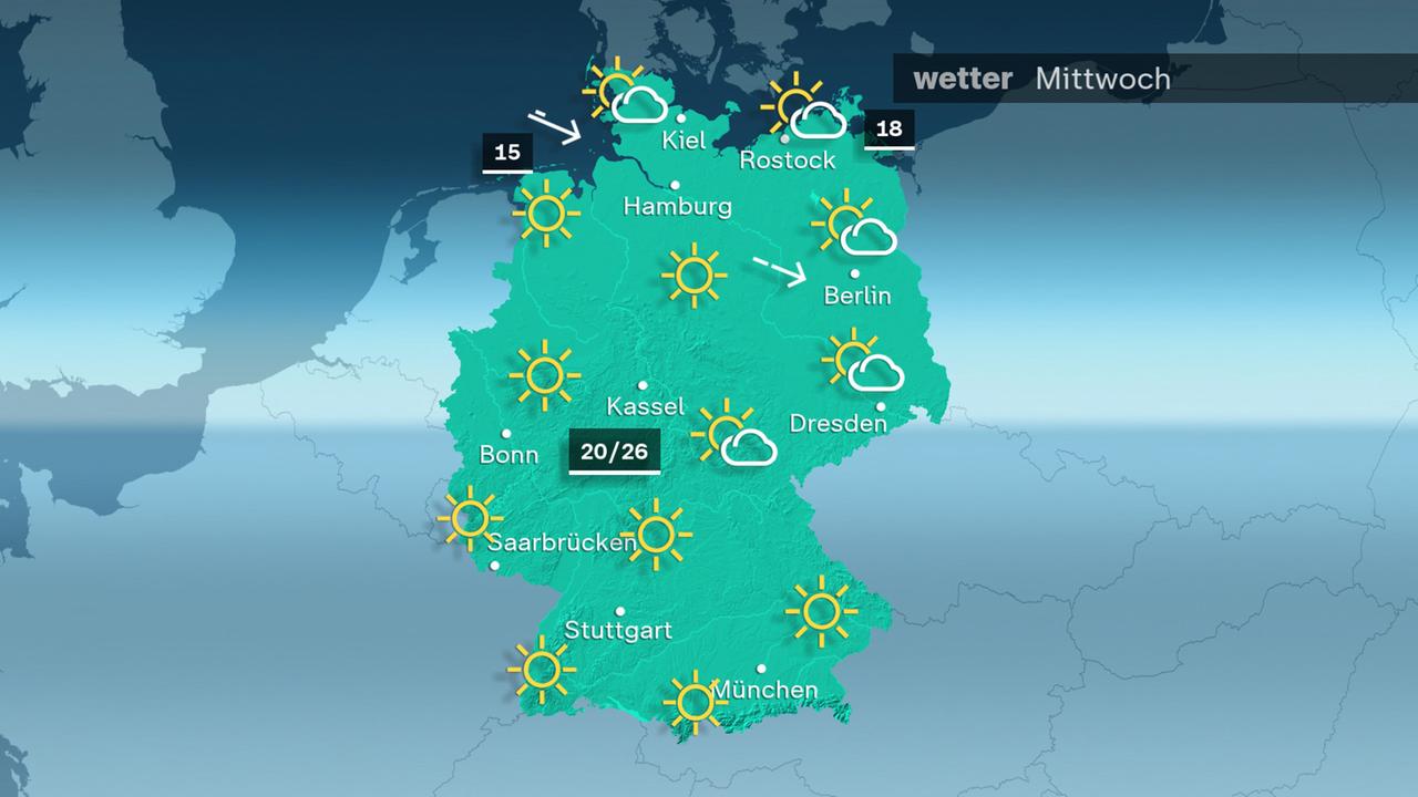 Das Wetter am Mittwoch 14.05.2025