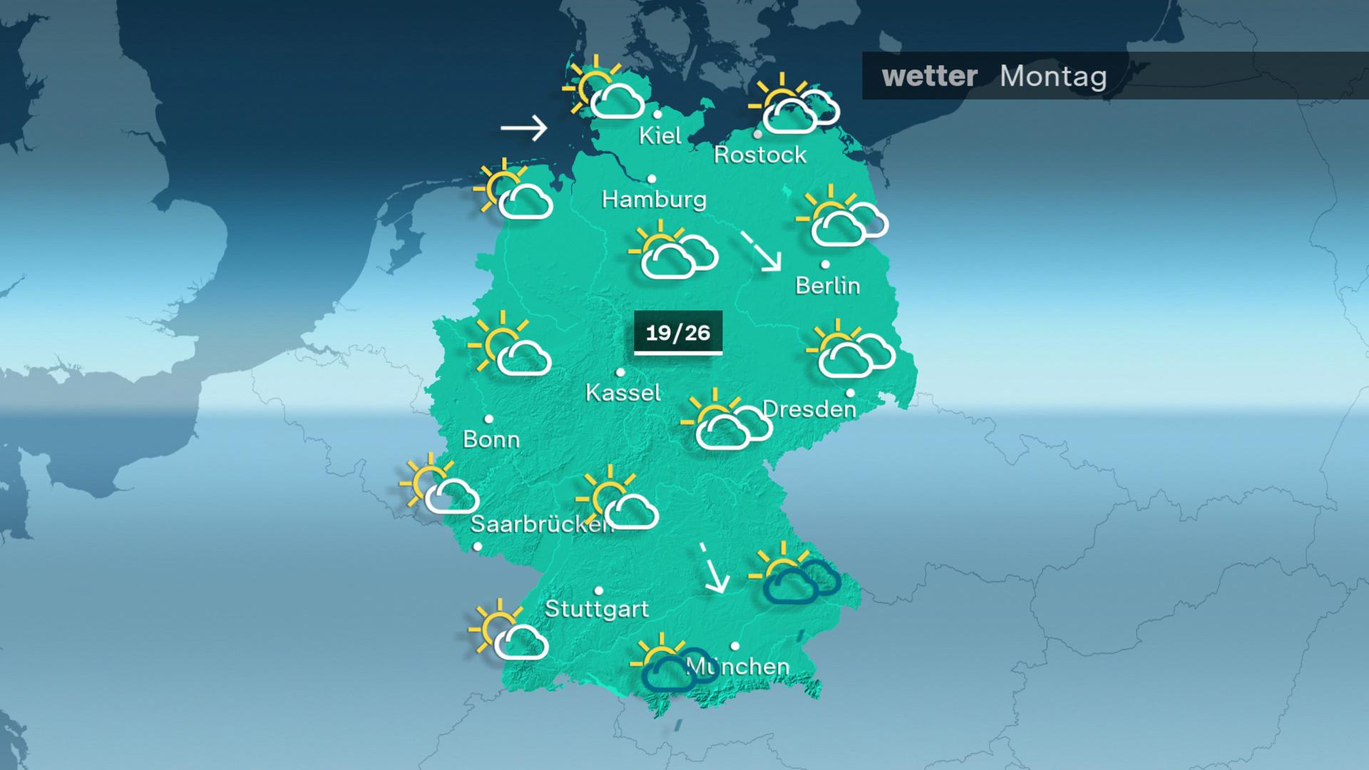 Das Wetter am Montag 16.06.2025