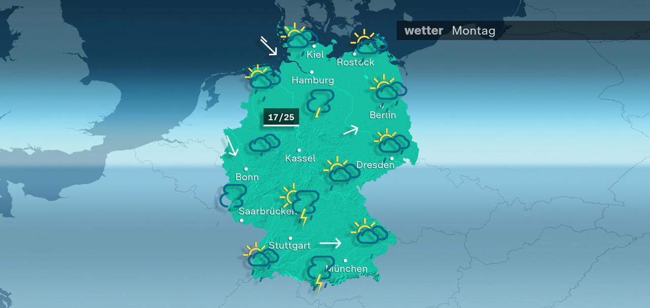 Das Wetter am Montag 07.07.2025