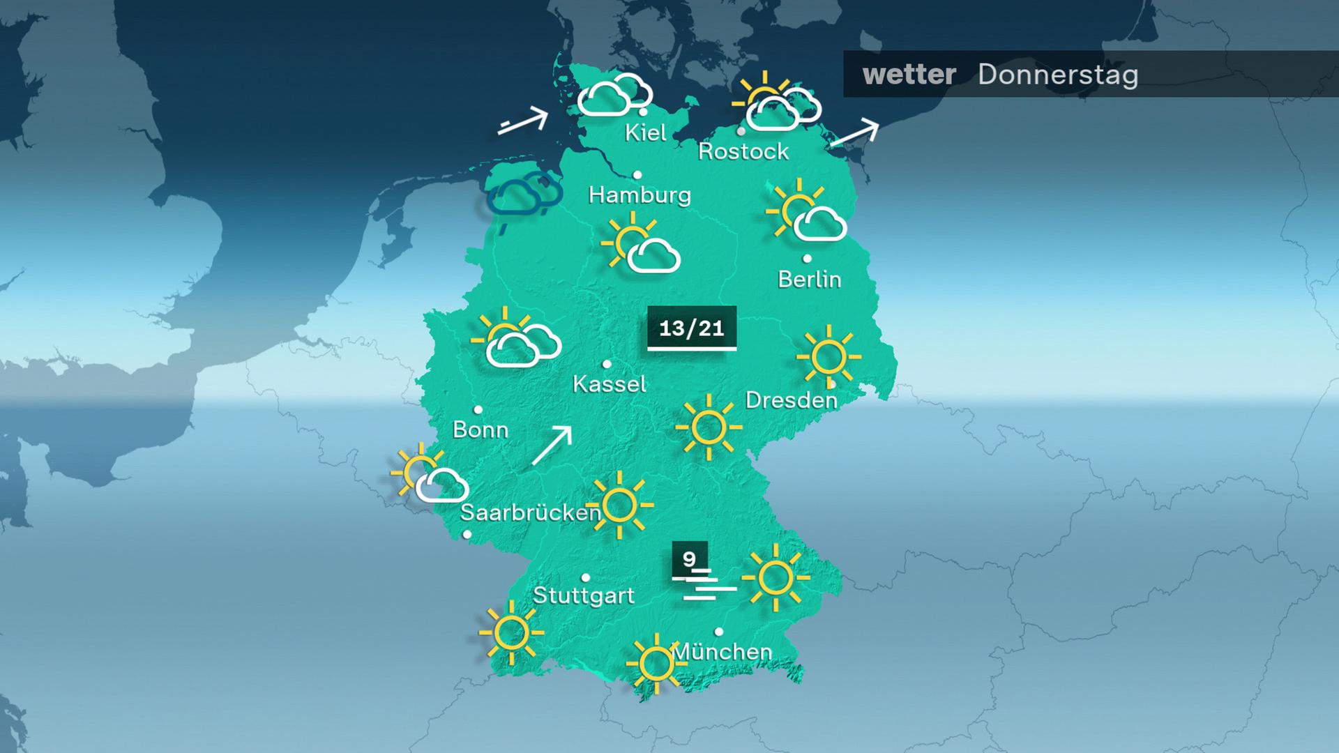 Das Wetter am Donnerstag 13.11.2025