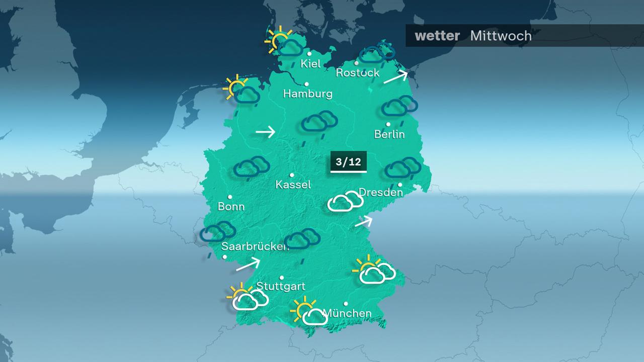 Das Wetter am Mittwoch 14.01.2026