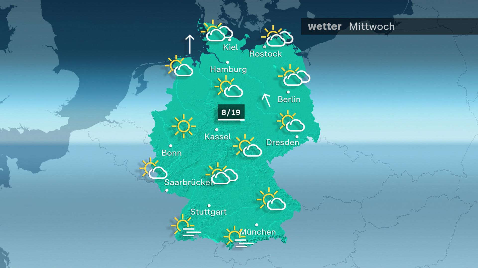 Das Wetter am Mittwoch 25.02.2026