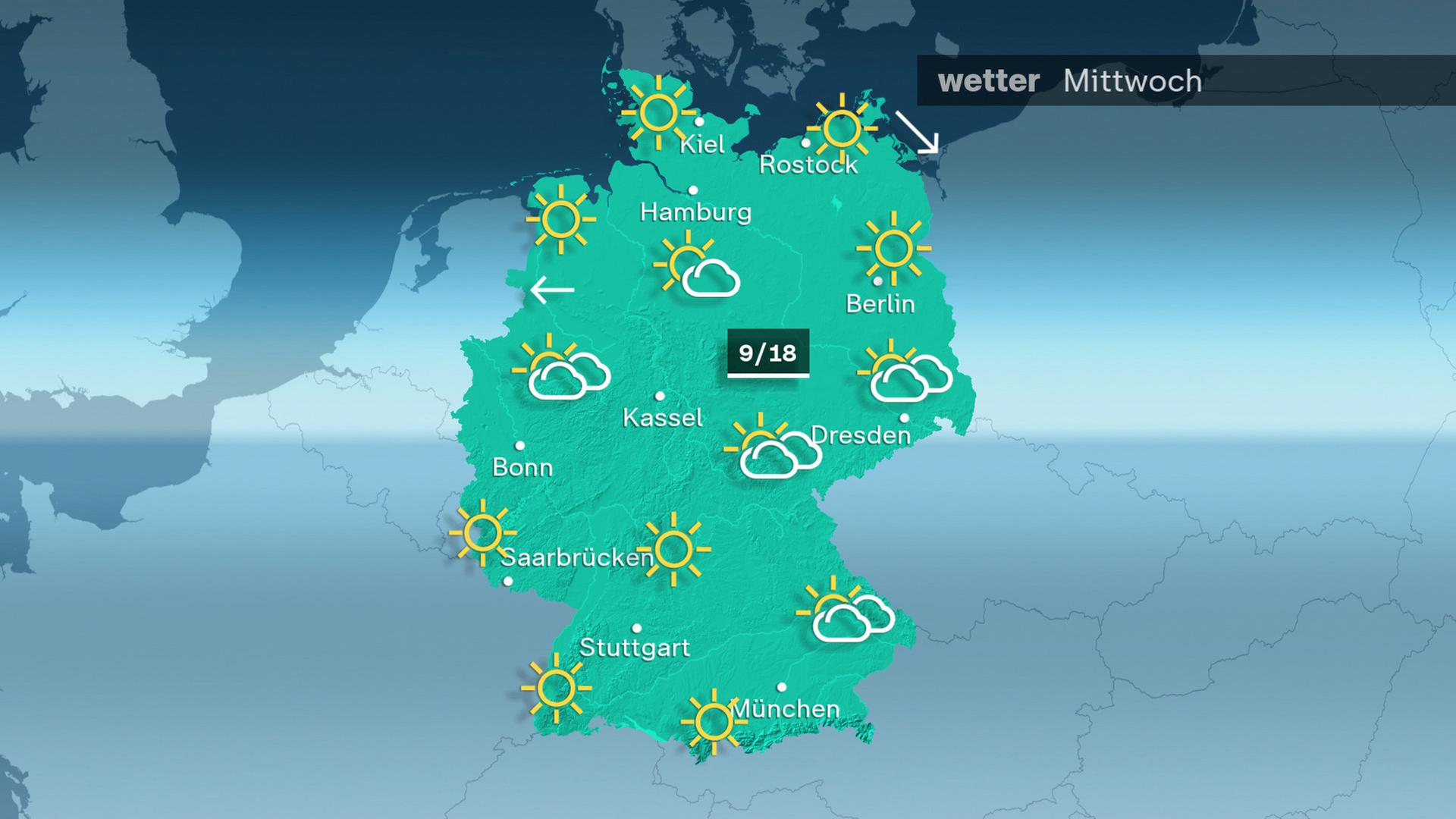 Das Wetter am Mittwoch 04.03.2026