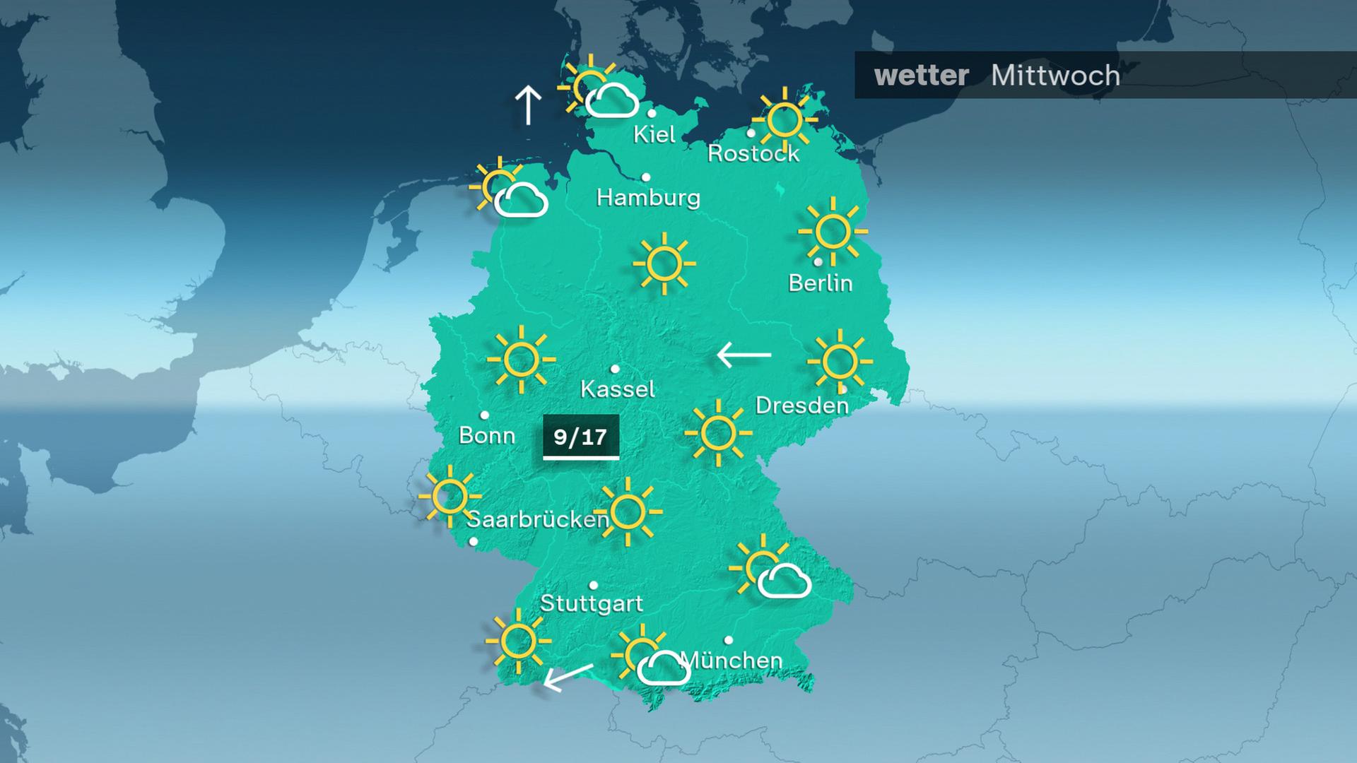 Das Wetter am Mittwoch 18.03.2026