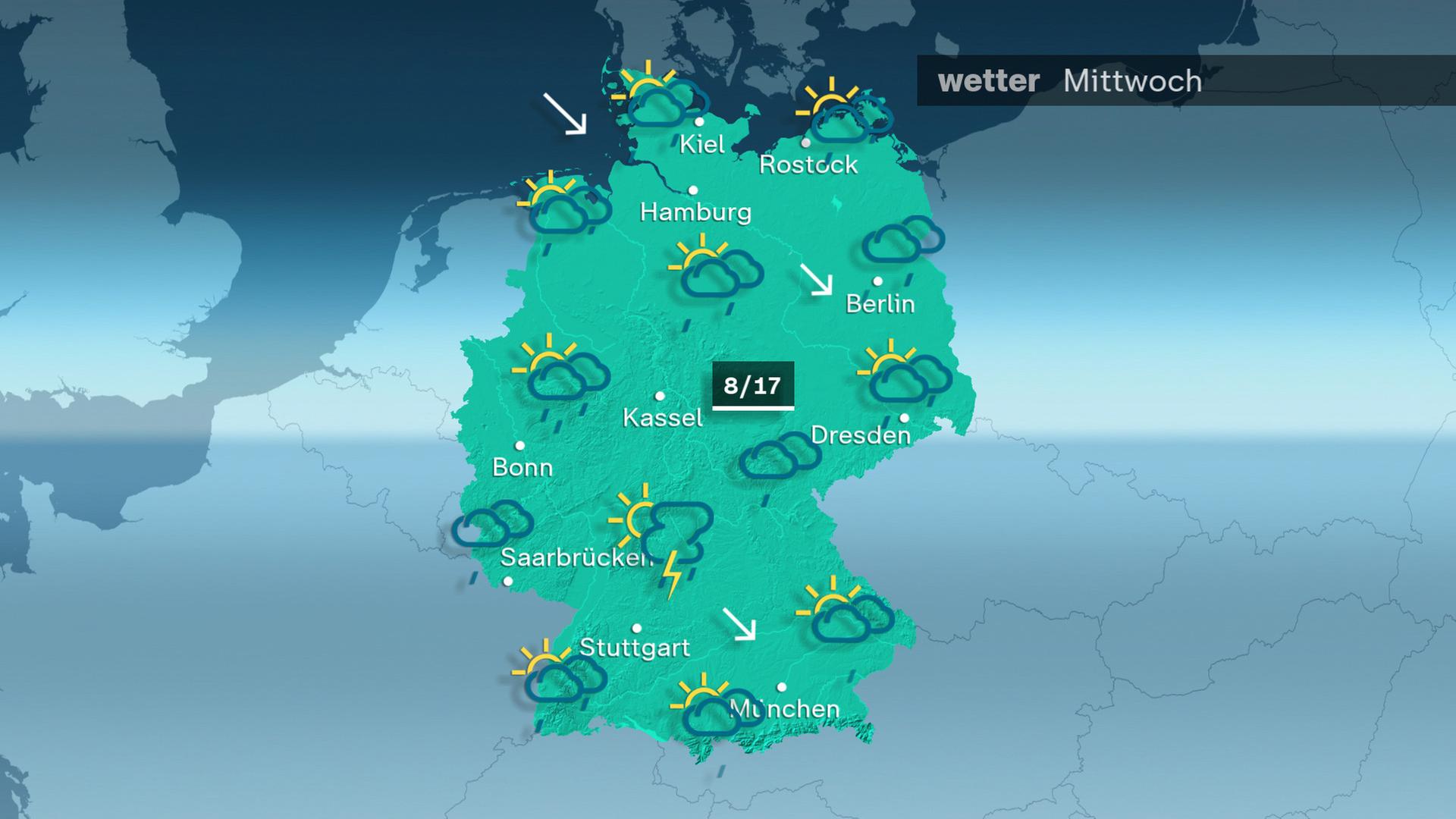 Das Wetter am Mittwoch 25.03.2026