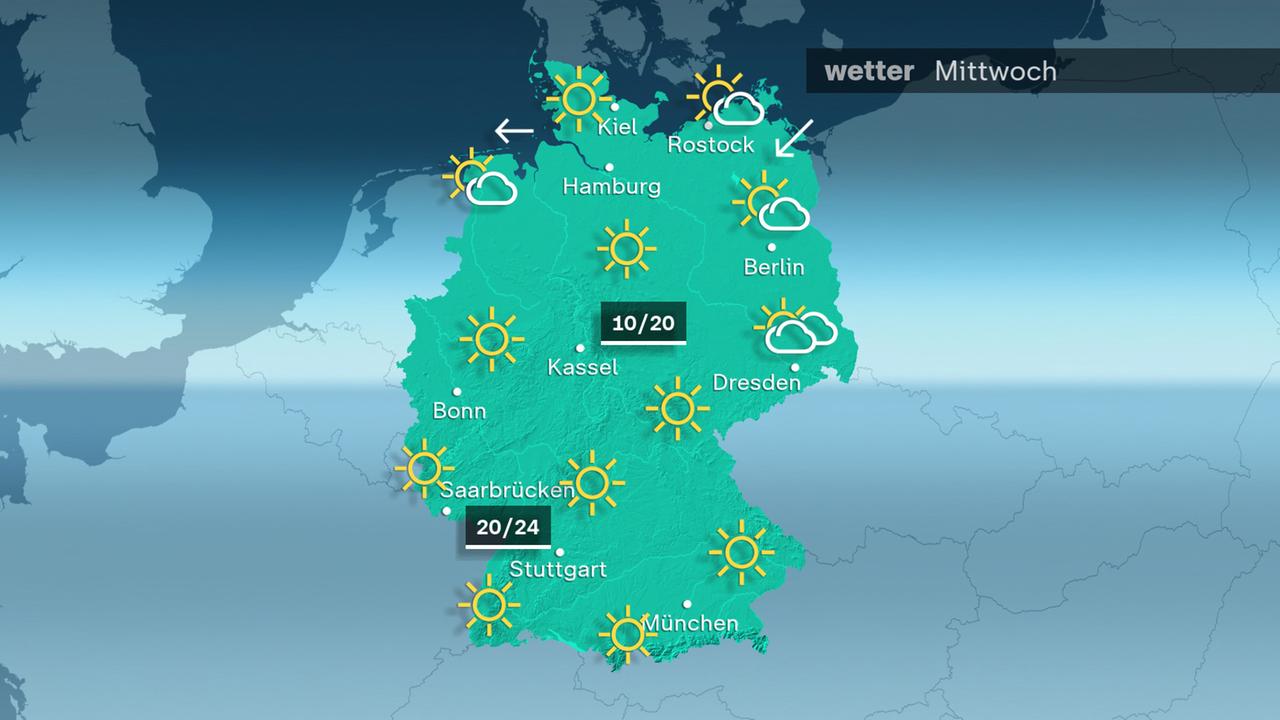 Das Wetter am Mittwoch 08.04.2026