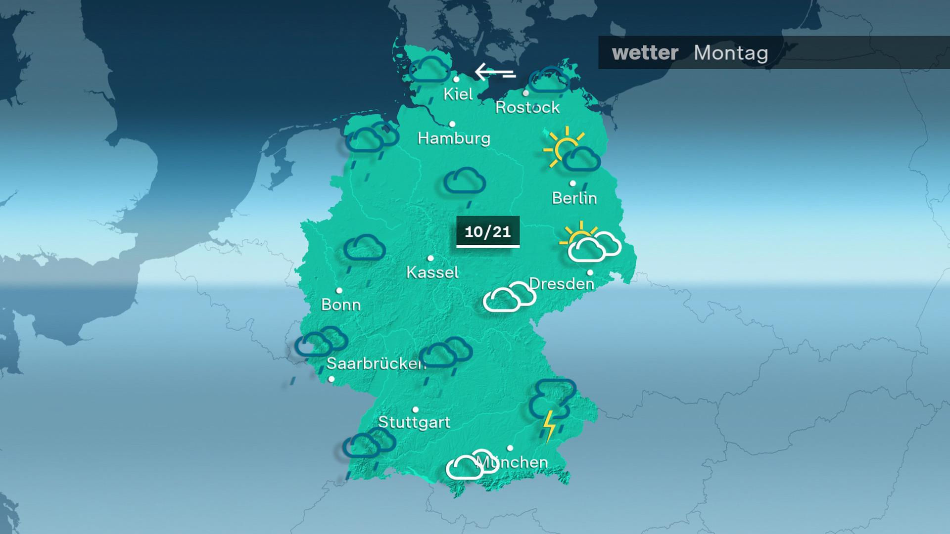 Das Wetter am Montag 13.04.2026