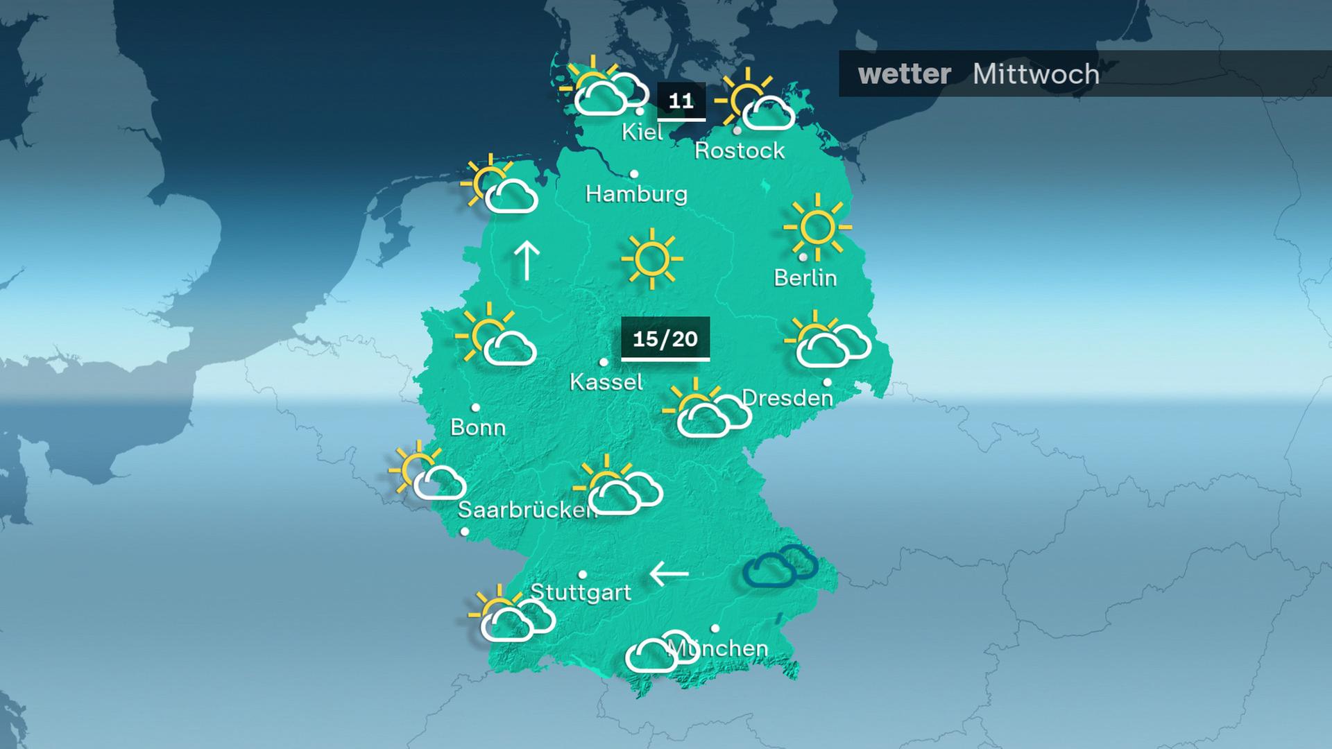 Das Wetter am Mittwoch 15.04.2026
