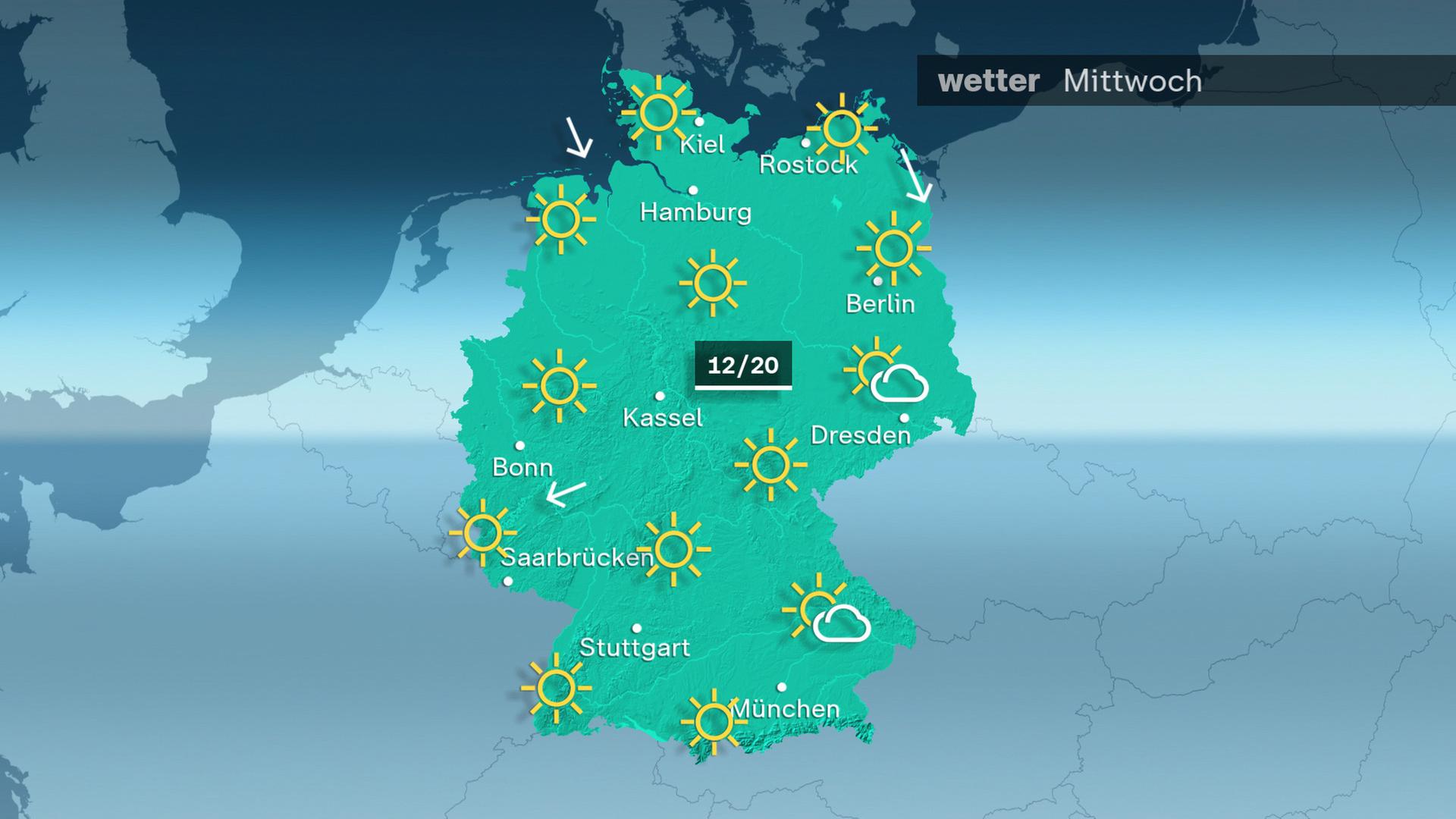 Das Wetter am Mittwoch 22.04.2026