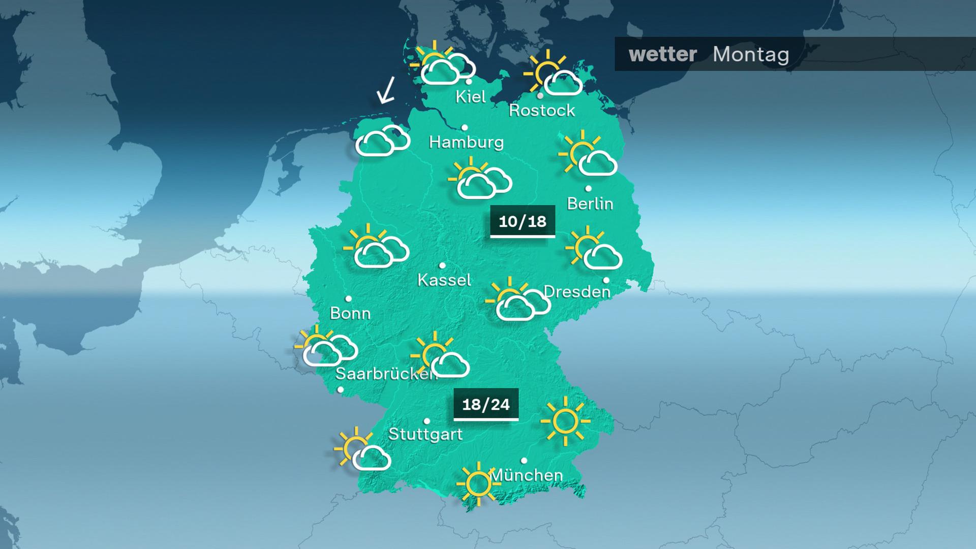 Das Wetter am Montag 27.04.2026