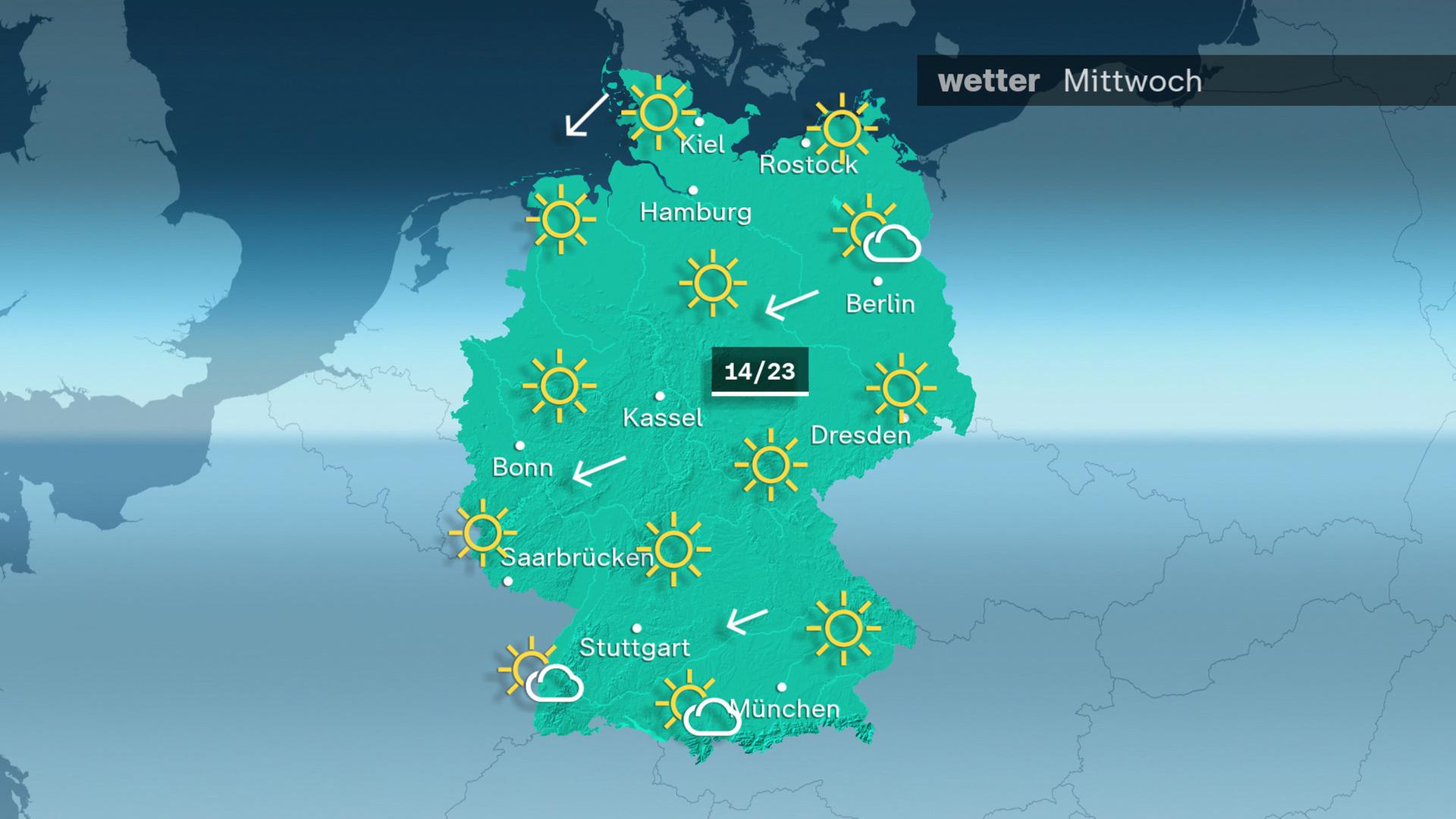 Das Wetter am Mittwoch 28.04.2026