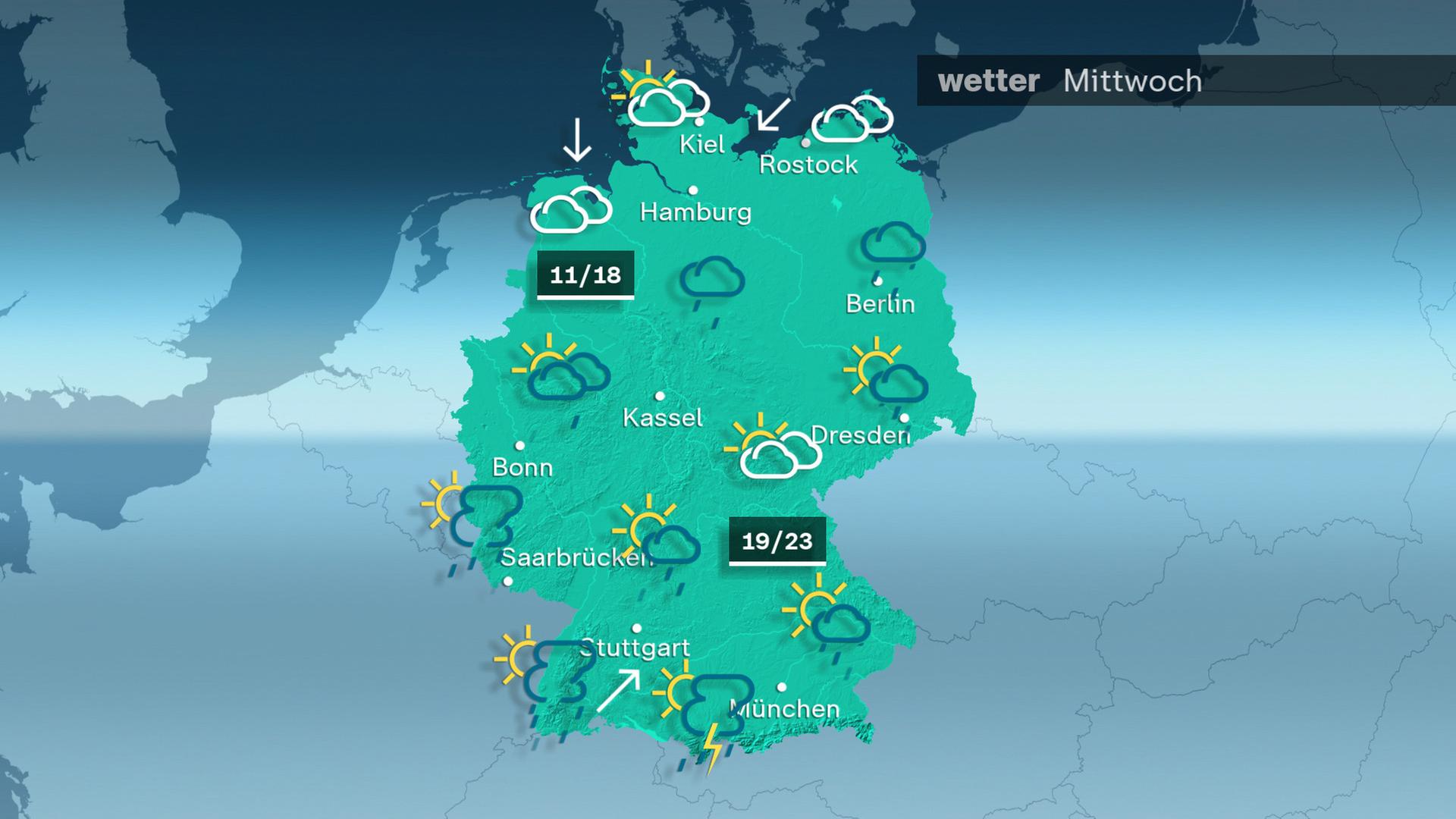 Das Wetter am Mittwoch 06.05.2026