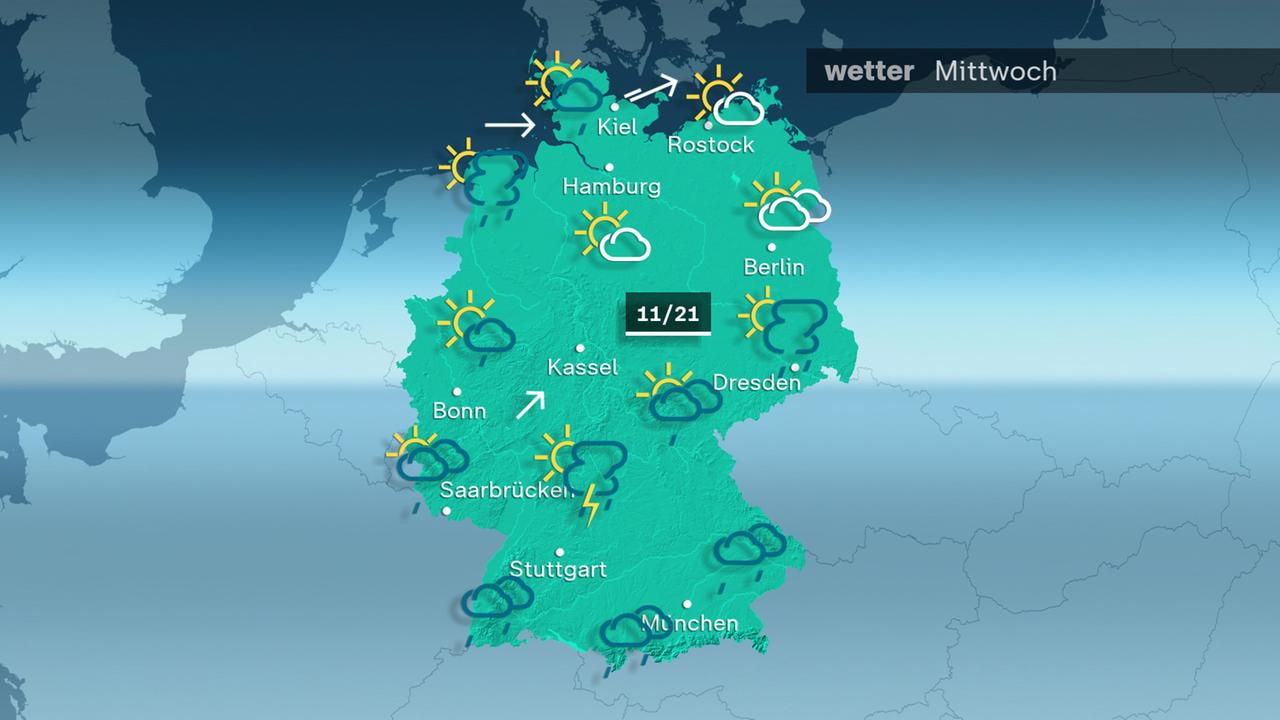 Das Wetter am Mittwoch 10.06.2026
