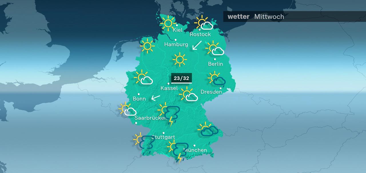 ZDFheute Wetter am Mittwoch, 15.07.2026