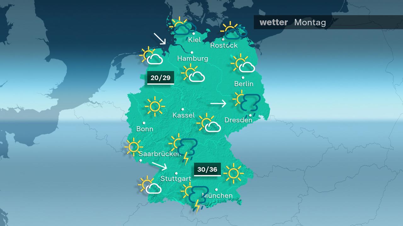 Das Wetter am Montag - 10.08.2026