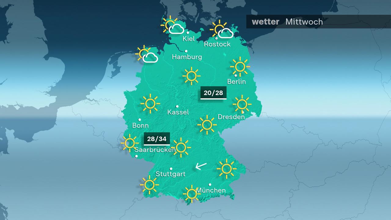 Das Wetter am Mittwoch 12.08.2026