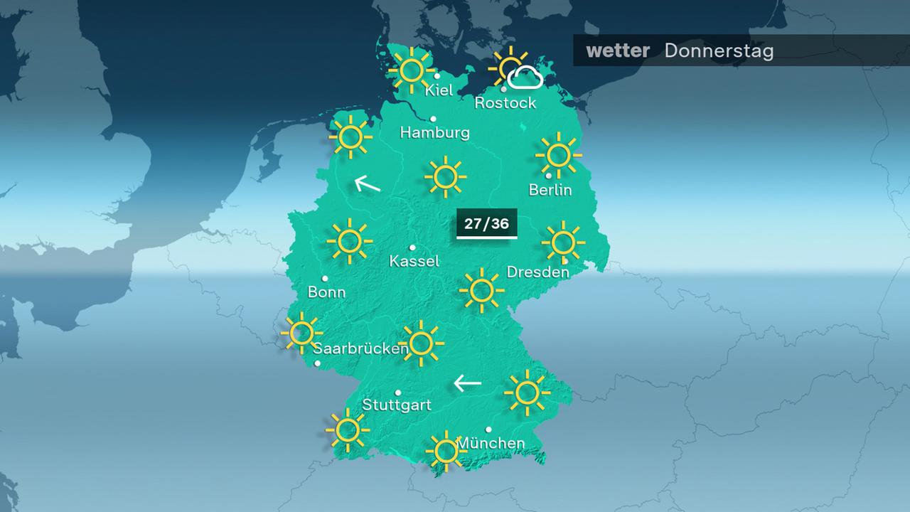 Das Wetter am Donnerstag 13.08.2026
