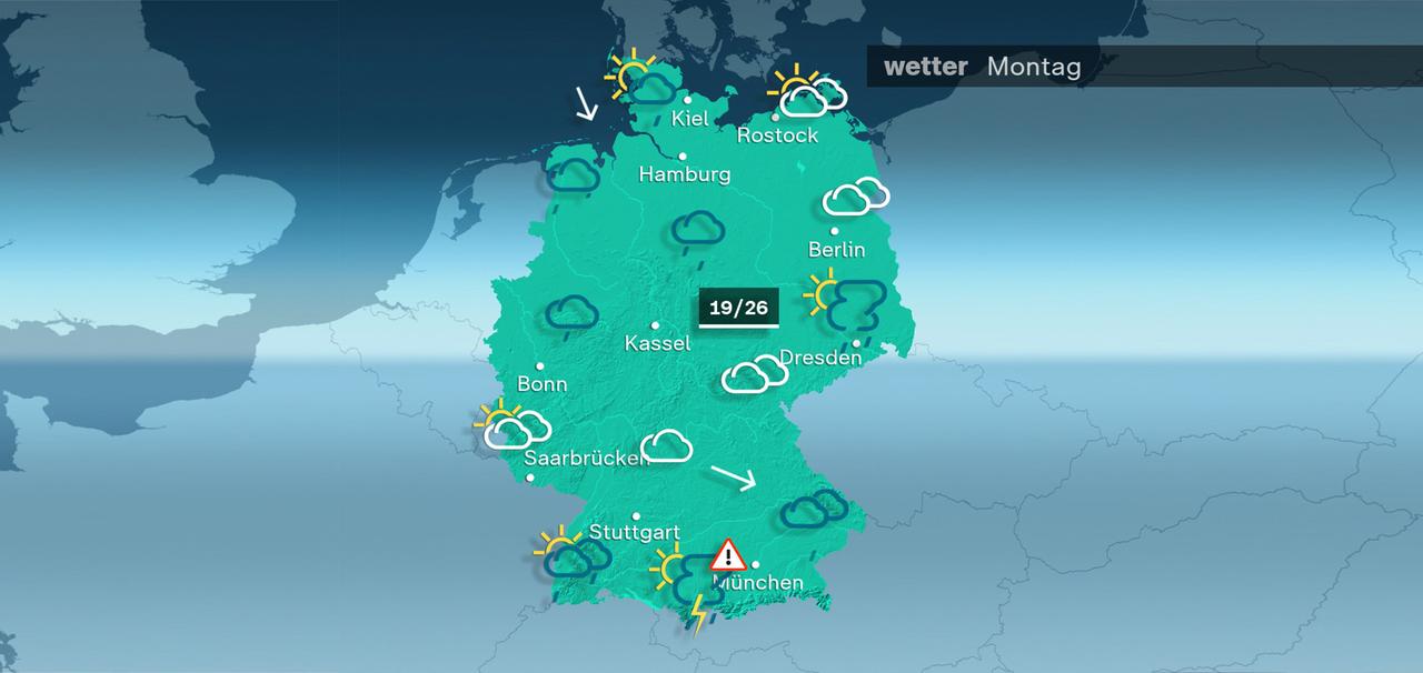 ZDFheute Wetter am Montag, 17.08.2026