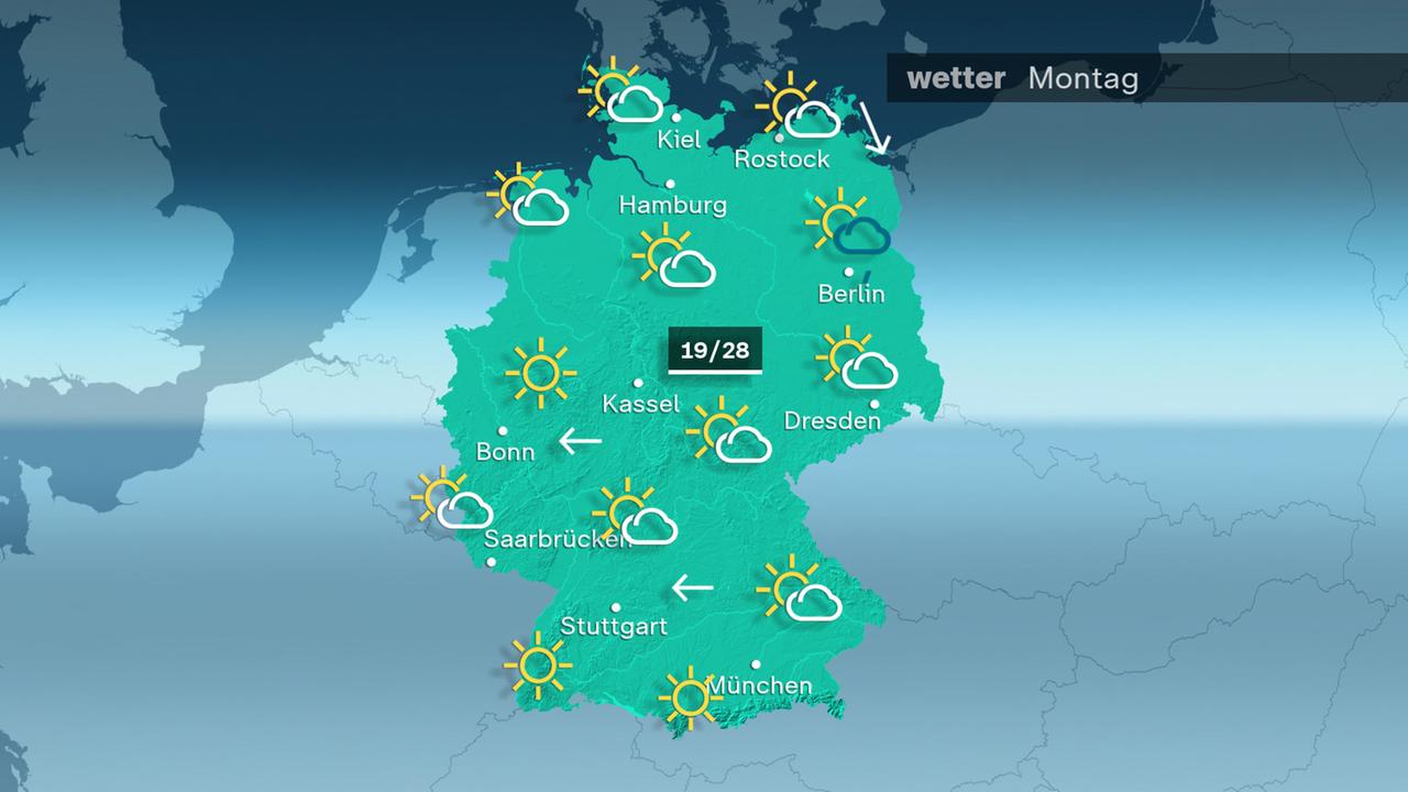 ZDFheute Wetter am Montag, 24.08.2026