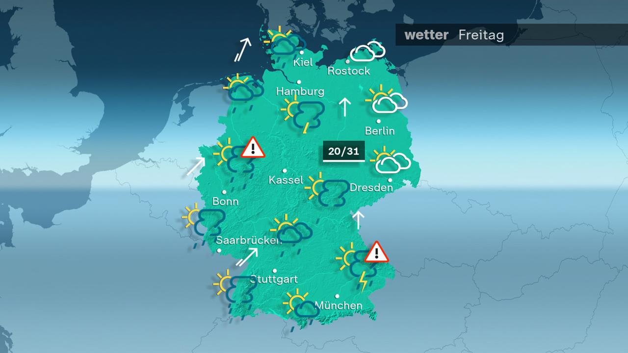 Das Wetter am Freitag 28.08.2026