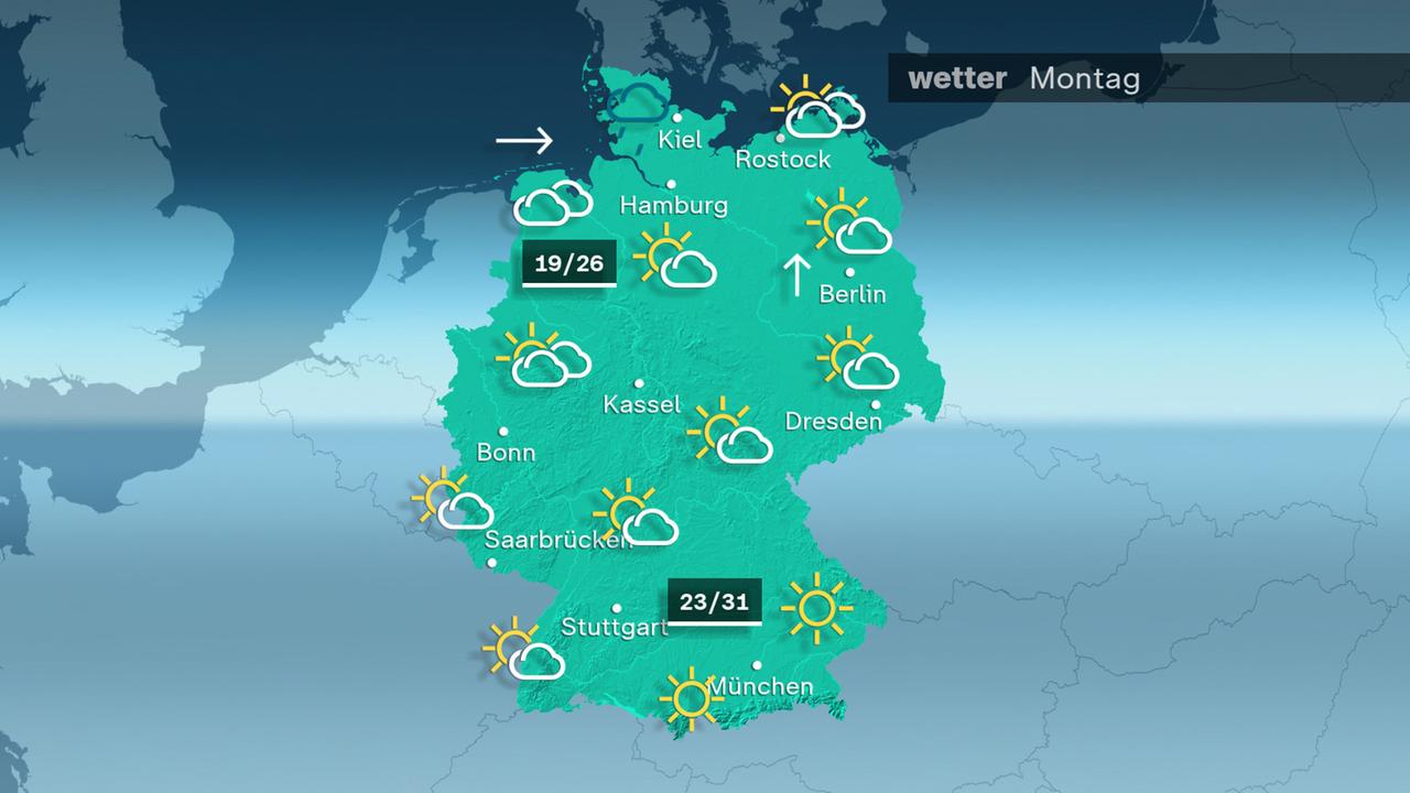 ZDFheute Wetter am Montag 28.09.2026