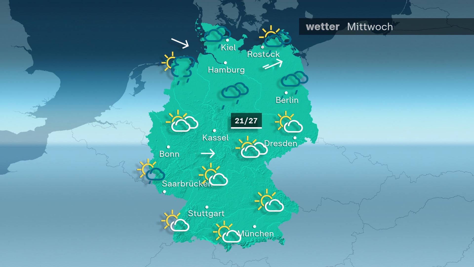 Das Wetter am Mittwoch 23.07.2025