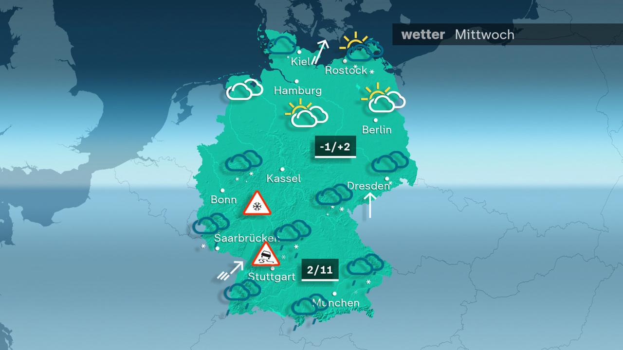 Das Wetter am Mittwoch 17.01.2024