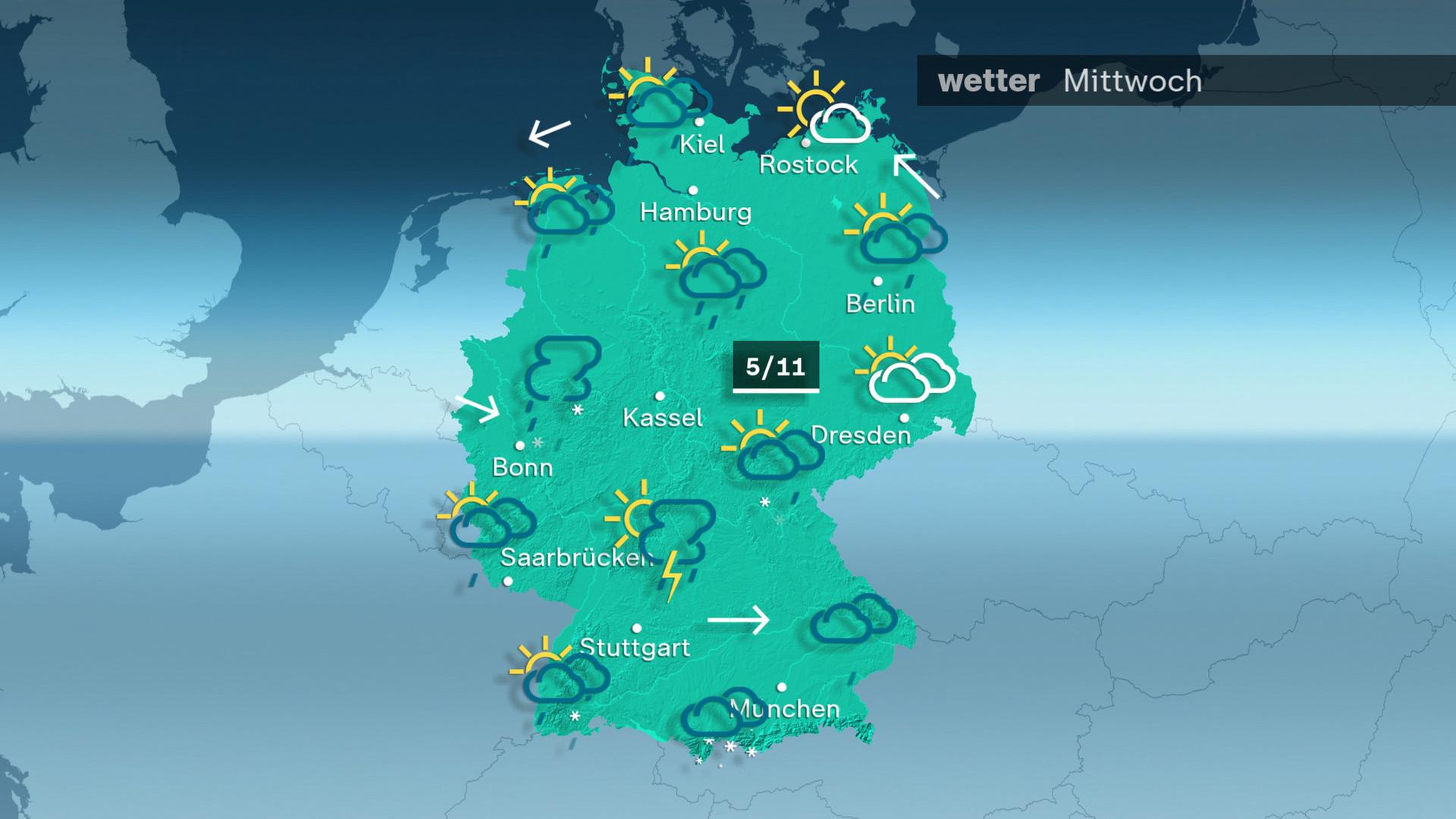 Das Wetter am Mittwoch 24.04.2024