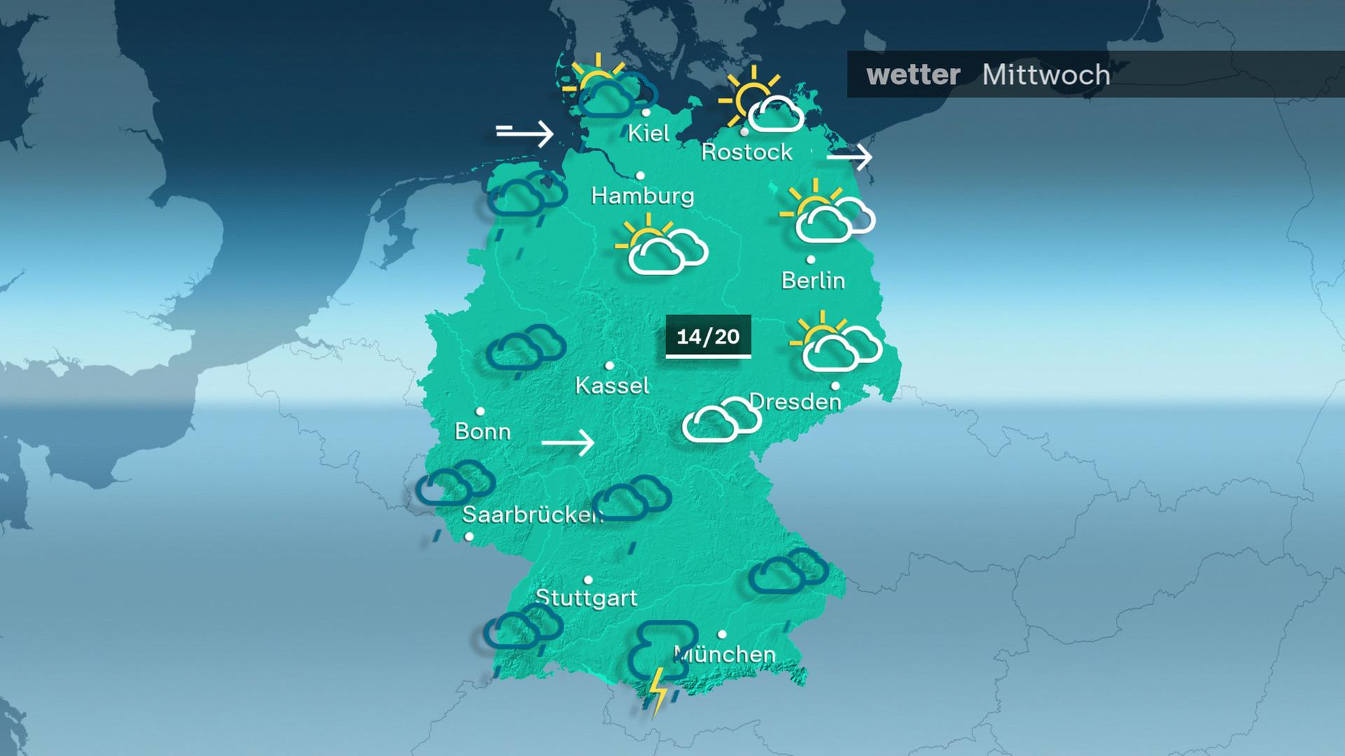 Das Wetter am Mittwoch 03.07.2024