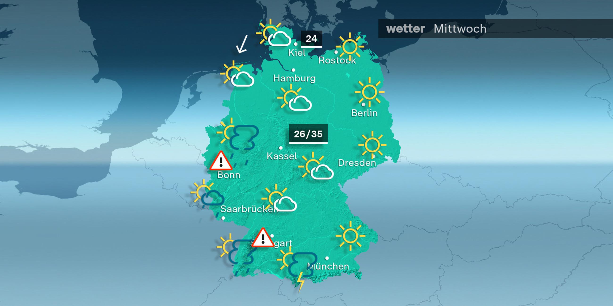 Wetterkarte: Vorhersage für den 31.07.2024