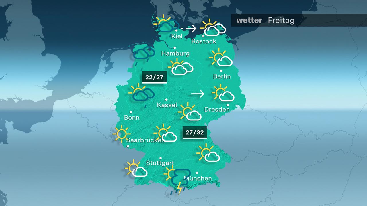 Das Wetter am Freitag 16.08.2024