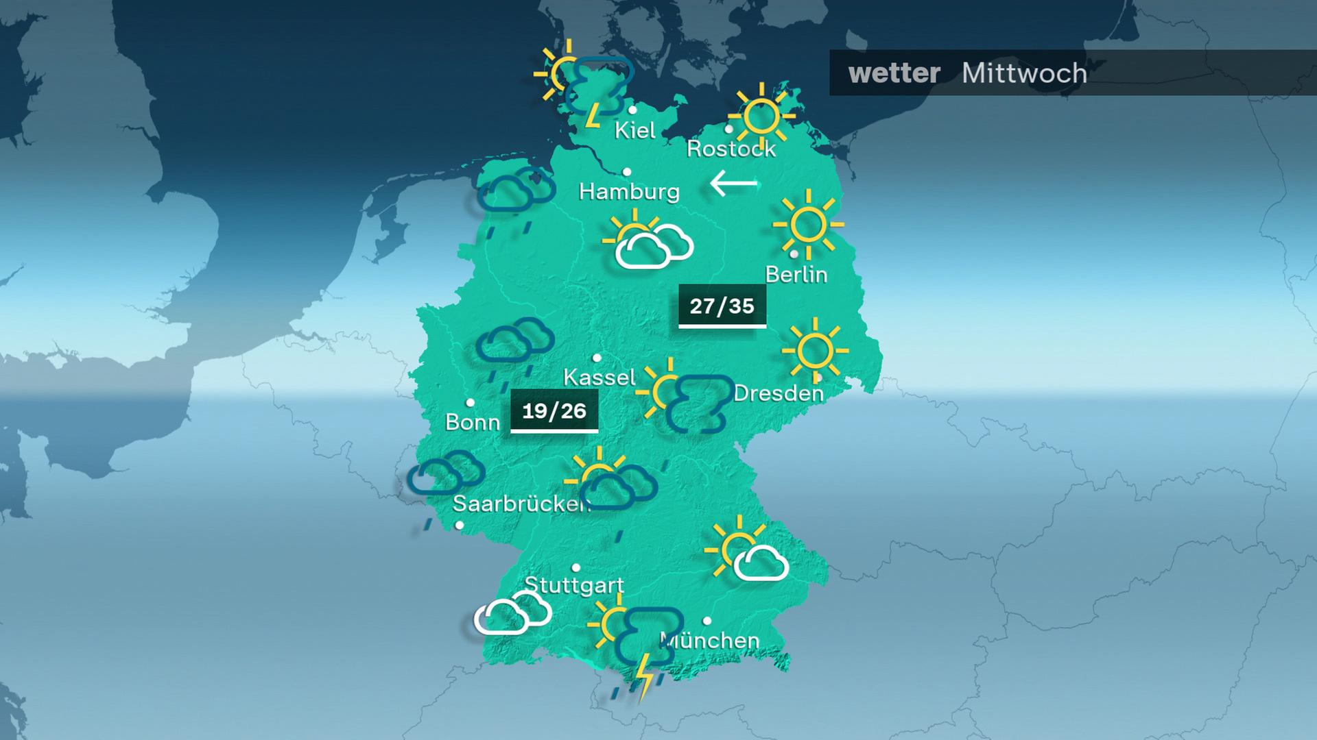 Das Wetter am Mittwoch 04.09.2024