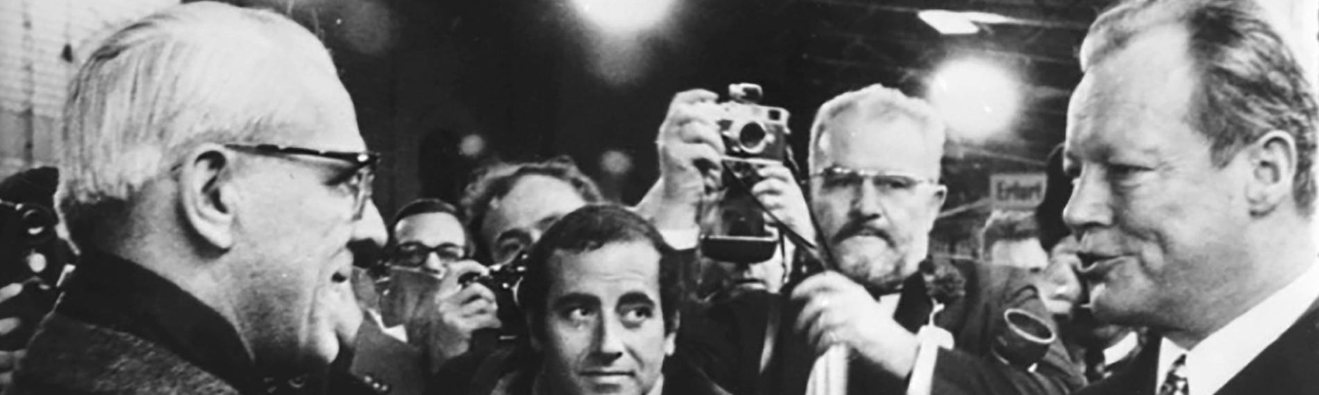 Willi Stoph und Willy Brandt - Erstes innerdeutsches Gipfeltreffen in Erfurt 1970