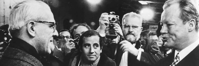Willi Stoph und Willy Brandt - Erstes innerdeutsches Gipfeltreffen in Erfurt 1970