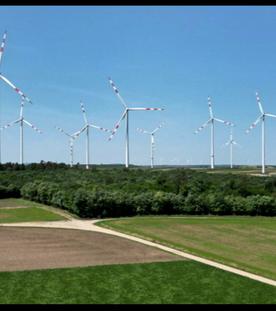 Illustration zum Thema Windkraft / Windenergie / Windrad / Energie / Strom / Elektrizität / Umwelt / Grüne Energie. Im Bild: Windräder in einer Luftaufnahme , aufgenommen am Donnerstag 07. August 2025 im Weinviertel in Niederösterreich.