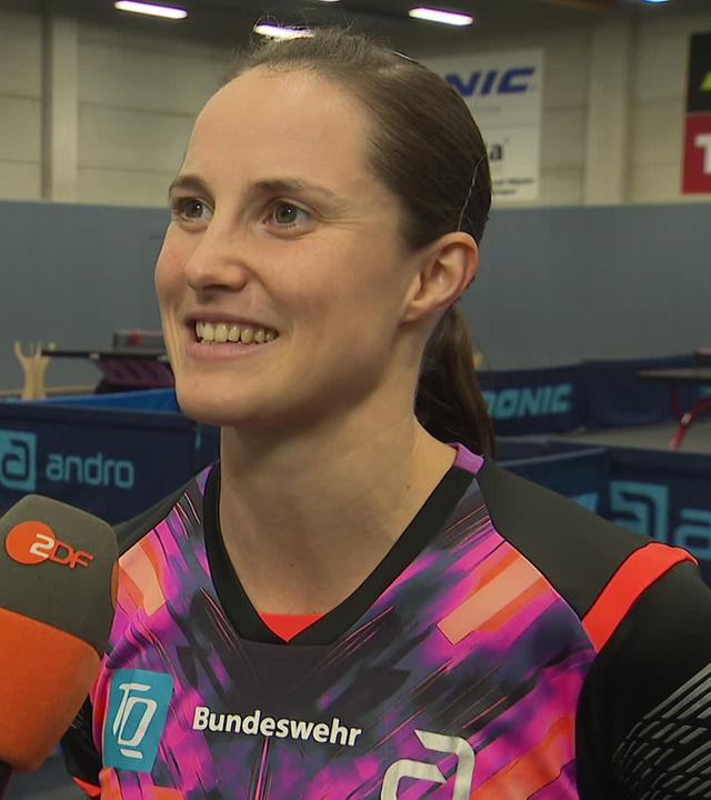 Tischtennis-Nationalspielerin Sabine Winter im ZDF-Interview