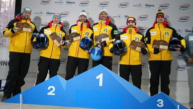 Platz eins bis drei für die deutschen Zweierbob-Piloten im Olympia-Eiskanal in Cortina d'Ampezzo