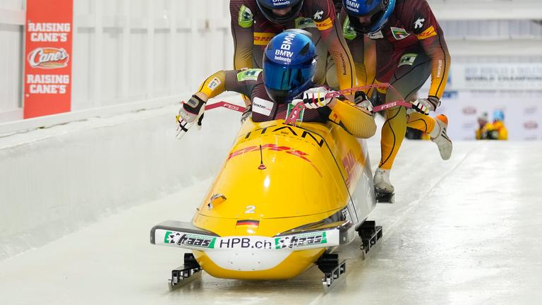 Die Deutschen Johannes Lochner , Florian Bauer, Jörn Wenzel, Georg Fleischhauer in Aktion.