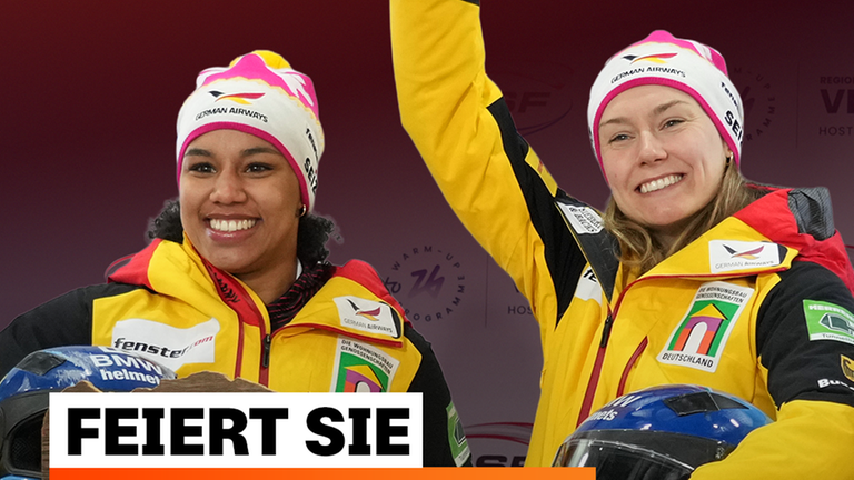 Laura Nolte und Deborah Levi auf dem Podest.