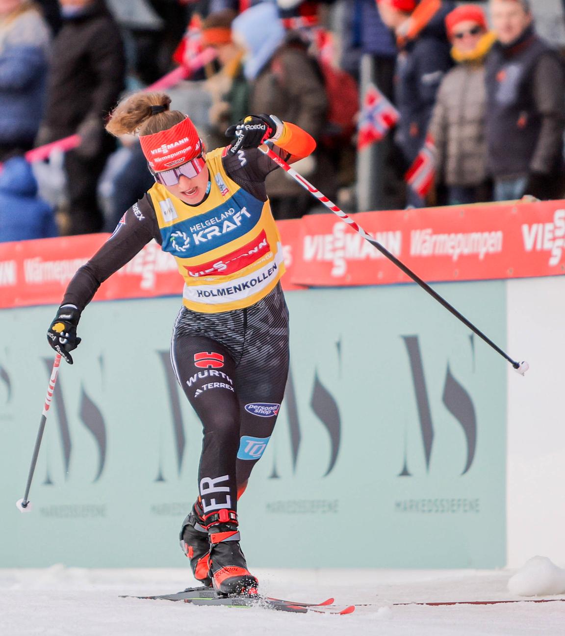 Deutschlands Nathalie Armbruster während ihrem Rennen.