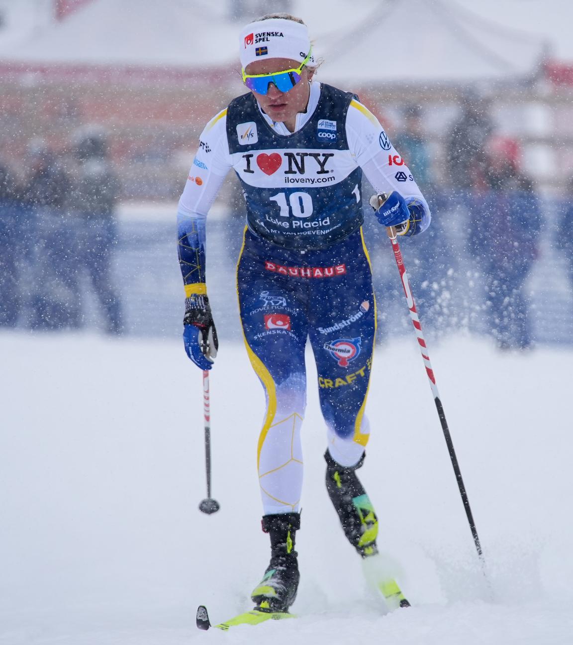 Die Schwedin Linn Svahn beim Langlauf-Weltcup in Lake Placid am 20. März 2026.