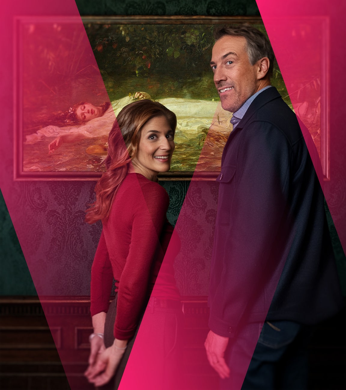 Marcus Niehaves und Katty Salié vor Kunstwerk im Landesmuseum Wiesbaden