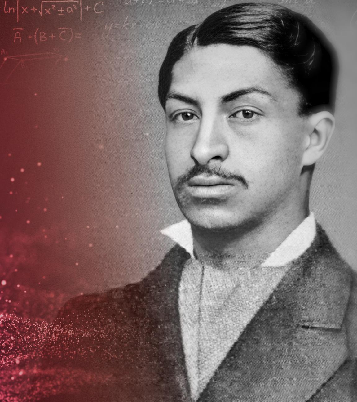 Auf der einen Seite ist ein Totenkopf als Giftsymbol unter mathematischen Formeln auf dunklem Hintergrund abgebildet. Auf der anderen Seite liegt das Schwarz-Weiß-Foto von Daniel Alcides Carrión, einem jungen Mann mit eleganter Frisur und Jackett sowie feinem Oberlippenbart.