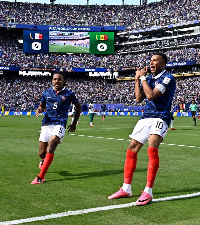 Frankreichs Kylian Mbappé jubelt nach seinem Tor zum 1:0 am 16.06.2026 in East Rutherford.