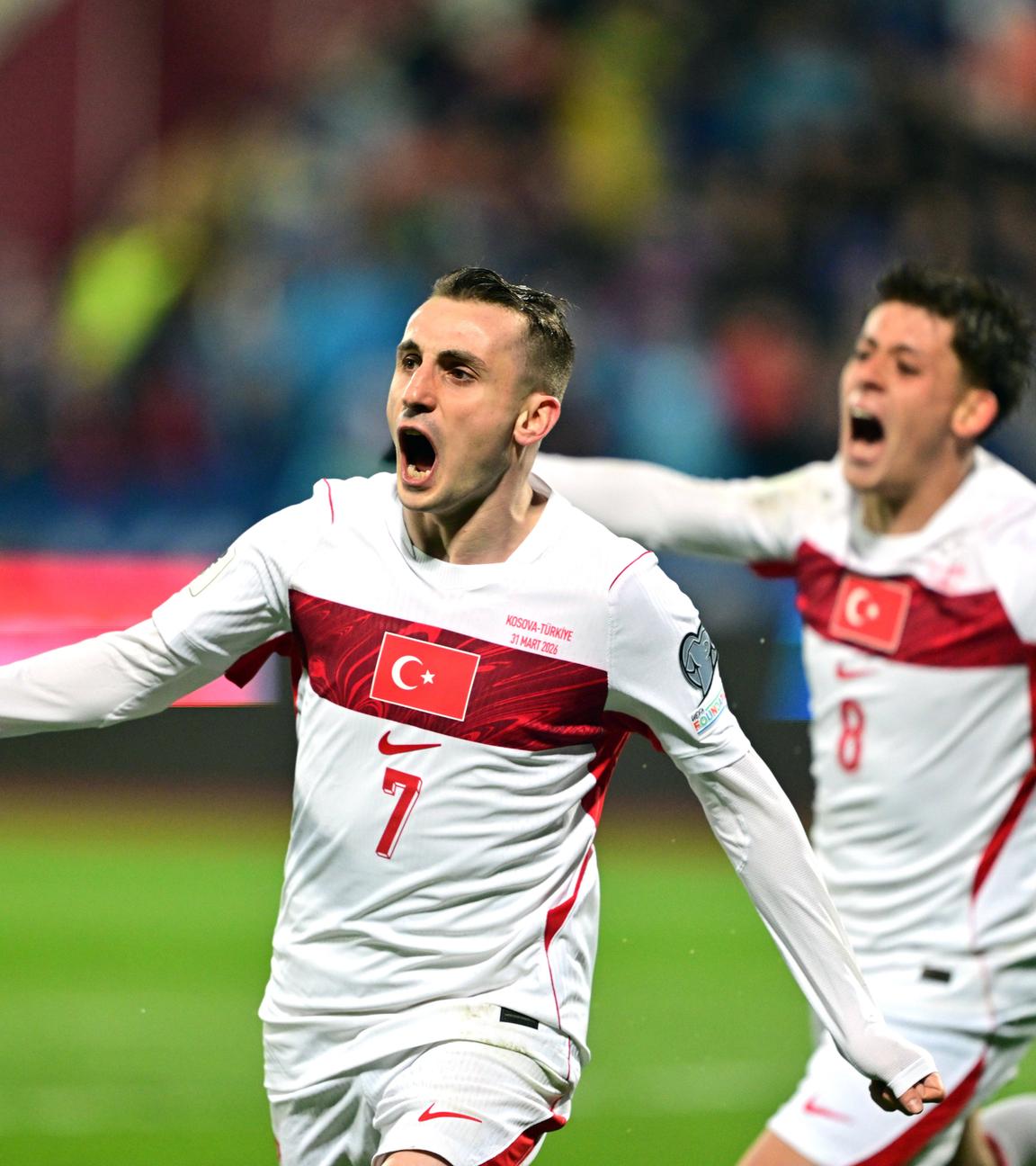 Kerem Akturkoglujubelt nach seinem Tor am 31.03.2026 in Kosovo.