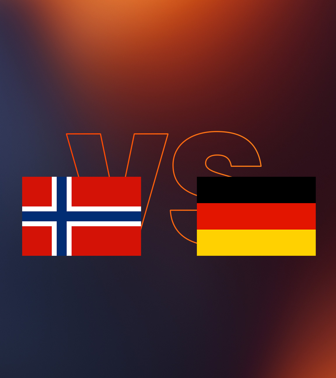 Flaggenpaarung WM-Qualifikation Frauen Norwegen - Deutschland