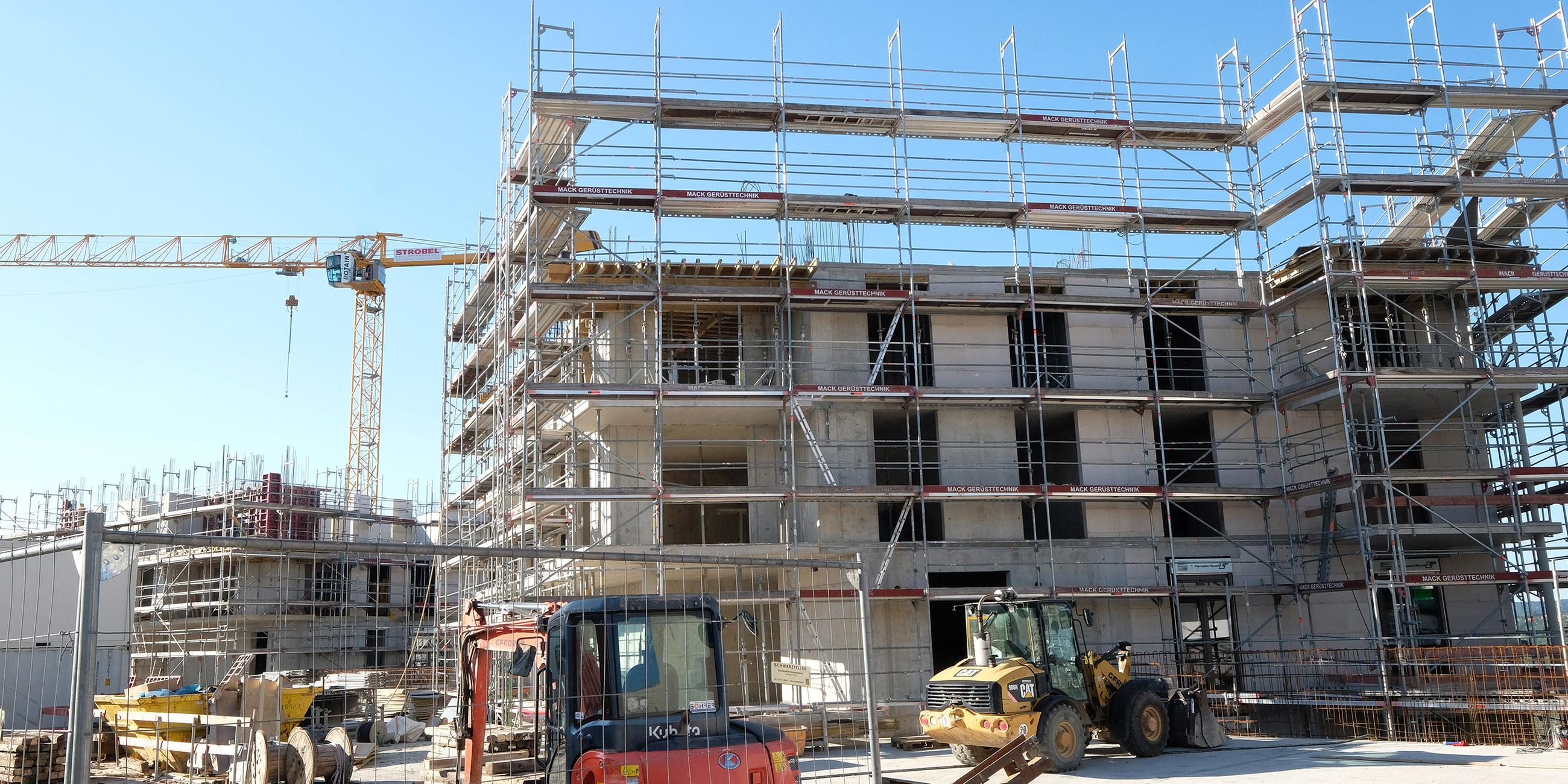 Eine Baustelle für Wohnungsbau bei Scharnhausen