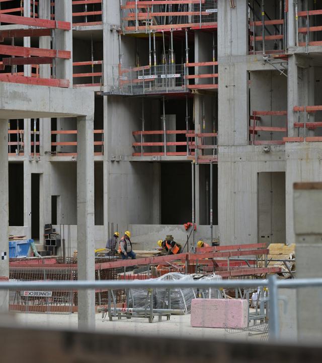 Ein Wohungsbau in dem Neubaugebiet Freiham in München.